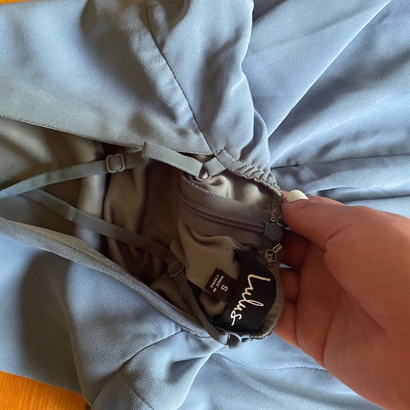 Lulus S slate blue dress- midi - Picture 4 of 5